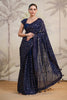 Navy Color Sequins Embroidered Georgette Saree