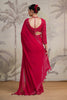 Fuchsia Pink Color Georgette Swarovski Work Saree