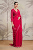 Fuchsia Pink Color Georgette Swarovski Work Saree