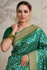 Teal Color Woven Silk Saree