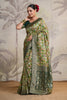 Bottle Green Color Woven Silk Saree