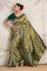 Bottle Green Color Woven Silk Saree