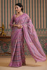 Mauve Color Georgette Swarovski Work Saree