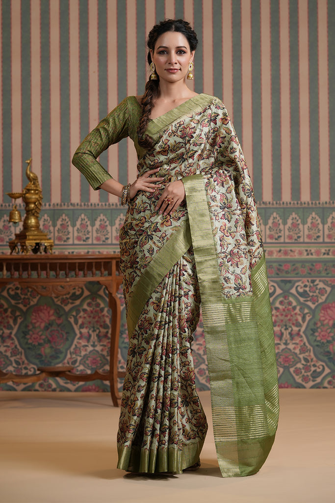 Floral Printed Saree - Buy Floral Printed Saree online in India