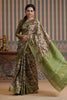 Pista Green Color Cotton Floral Printed Saree.