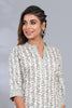 Cream & Green Color Cotton Printed kurta set