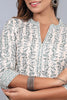 Cream & Green Color Cotton Printed kurta set