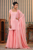 Pink Color Georgette Embroidered Gharara Suit