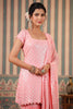 Pink Color Georgette Embroidered Gharara Suit