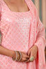 Pink Color Georgette Embroidered Gharara Suit