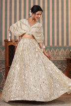 Cream Color Georgette Embroidery Lehenga Choli