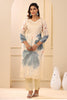 Beige Color Organza Printed Suit