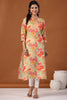 Mustard Color Muslin Printed Kurti