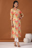 Mustard Color Muslin Printed Kurti