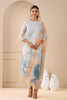 Grey Color Organza Printed Suit