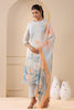 Grey Color Organza Printed Suit