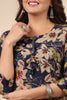 Navy Blue Color Printed Muslin Kurta Set