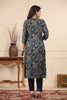 Navy Color Printed Muslin Kurta Set