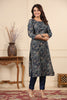 Navy Color Printed Muslin Kurta Set