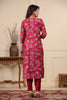 Fuchsia Color Printed Muslin Kurta Set