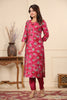Fuchsia Color Printed Muslin Kurta Set