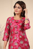 Fuchsia Color Printed Muslin Kurta Set