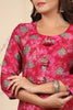 Fuchsia Color Printed Muslin Kurta Set