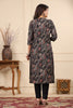 Black Color Printed Muslin Kurta Set