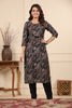 Black Color Printed Muslin Kurta Set