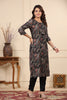 Black Color Printed Muslin Kurta Set