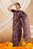 Dark Scarlet Colour Cotton Floral Printed Saree