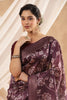Dark Scarlet Colour Cotton Floral Printed Saree