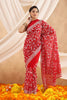 Red Color Embroidered Georgette Saree