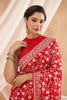 Red Color Embroidered Georgette Saree