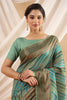 Green Color Printed Cotton Saree.