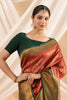 Dark Scarlet Colour Woven Silk Saree