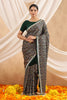 Bottle Green Color Embroidered Georgette Saree