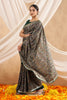Bottle Green Color Embroidered Georgette Saree