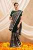 Bottle Green Color Embroidered Georgette Saree