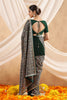 Bottle Green Color Embroidered Georgette Saree