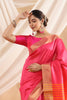 Fuchsia Pink Colour Silk  Woven Saree