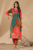 Green & Magenta Color Printed Muslin Co-Ord Set