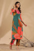 Green & Magenta Color Printed Muslin Co-Ord Set