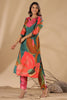 Green & Magenta Color Printed Muslin Co-Ord Set