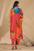 Coral & Blue Color Printed Muslin Co-Ord Set