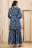 Blue Color Muslin Embroidered Gharara Suit