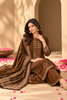 Brown Velvet Digital Printed Unstitched Suit Fabric