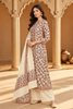 Cream Floral Resham Woven Pashmina Unstitched Suit Fabric