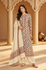 Cream Floral Resham Woven Pashmina Unstitched Suit Fabric