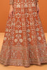 Orange Georgette Heavy Embroidered Floor-Length Suit